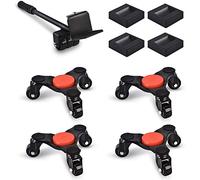 Ronlap Rodillo de Transporte de Muebles, 9 Piezas 4 Rodillos de Muebles y 1 Elevador de Carga y 4 Dispositivos de elevación, Capacidad de Carga 200 kg, Ayuda para Mover Muebles Pesados, Negro