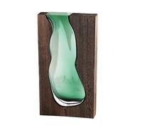 Ronlok Casa de Madera Florero de Vidrio Flor Elevada con Agua Sala de Estar Mesa de Comedor Arreglo de Flores Secas Contenedor Adorno A