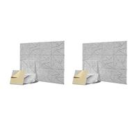 Ronlok Pack de 24 placas acústicas con autoadhesivas, 12 x 12 x 0,4 cm, placas de espuma insonorizadas, discos de alta densidad, color gris plateado