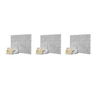 Ronlok Paquete de 36 placas acústicas con autoadhesivas, 12 x 12 x 0,4 x 0,4, discos de espuma insonorizados, discos de alta densidad, color gris plateado