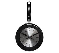 Ronlok Reloj de Pared Colgante con DiseñO de SartéN de 8 Pulgadas Reloj de Metal de Cocina, Reloj de Pared úNico TemáTico, para DecoracióN de Habitaciones, Negro