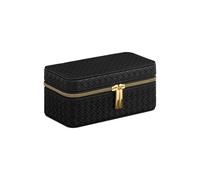 SONGMICS HOME RONNE Colección - Caja para 3 Relojes de Viaje, Caja de Relojes 3 Ranuras, Tejido PU Repujado, 10 x 20 x 9 cm, Idea Regalo, Superficie Negro Tinta y Forro Negro Tinta JWB017B01