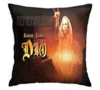 Ronnie Sign James Sign DIO Fundas de Almohada de 18.0 x 18.0 in, Fundas de Almohada cuadradas Modernas, Fundas de cojín Decorativas para sofá, Dormitorio, Sala de Estar, Oficina