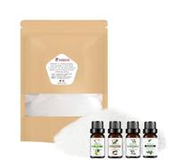 Ronoza® Arena para velas con fragancia, 1000 g con 4 fragancias, romero, eucalipto, manzana, coco, velas de arena, granulado de cera para velas de cera propias, cera para todos los tamaños, set de