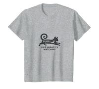 Ronronea como si Nadie estuviera Mirando - Amante de los Gatos caprichoso Camiseta, Niños, Gris Jaspeado, 3 años