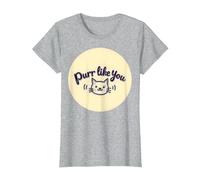 Ronronea como tú: Lindo gráfico Amante de los Camiseta, Mujer, Gris Jaspeado, 3XL