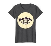 Ronronea como tú: Lindo gráfico Amante de los Camiseta, Mujer, Jaspeado Oscuro, 3XL