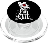 Ronroneo Gato Malvado Esqueleto Gótico Pentagrama Oculto Juego de Palabras de Halloween PopSockets PopGrip para MagSafe
