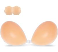 Ronronner Sujetador Invisible de Silicona, Sujetador Push up Sexy,Sujetador Adhesivo sin Tirantes,Uso en Vestido de Boda, Vestido de Noche, Festivales para Mujer Sostén Cómodo Reutilizable
