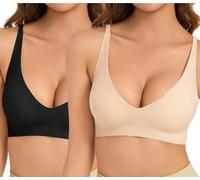 Ronronner Sujetador Mujer Sin Costuras Bralette Sin Aros Push Up, Sin Aro Acolchado, Correas de Sueño, Básico Bra