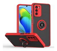 RonRun Funda Compatible con ZTE Blade A72 /V40 Vita (6.75"), Carcasa Mate Translúcido con Soporte de Anill, TPU + PC Anti-Raspaduras y Antigolpes Protectora Case Cover - Rojo