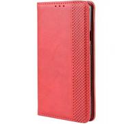 RonRun Funda Doogee N60 Pro, Carcasa Tipo Libro, Cuero PU Cierre Magnético Flip Folio Case de Teléfono Compatible con Doogee N60 Pro, Rojo