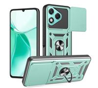 RonRun Funda para Honor 400 Lite 5G, Protección Anti-Golpes Anti-Rayas TPU+PC, Protector de Cámara con Ventana Deslizante, Soporte Rotativo 360° Magnético para Coche，Verde