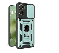 RonRun Funda para Motorola Moto G06 4G, Protección Anti-Golpes Anti-Rayas TPU+PC, Protector de Cámara con Ventana Deslizante, Soporte Rotativo 360° Magnético para Coche，Verde