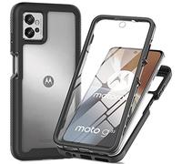 RonRun Funda para Motorola Moto G32 con Protector de Pantalla Incorporado, Protección de 360 ° Anti Choque Transparente Carcasa Compatible con Motorola Moto G32 Negro