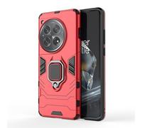 RonRun Funda para OnePlus 12, Carcasa de PC + TPU Antigolpes Anticaídas Antiarañazos con Anillo Giratorio para Soporte Magnético de Coche, Case Compatible con OnePlus 12 Rojo
