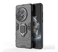 RonRun Funda para OnePlus 12R, Carcasa de PC + TPU Antigolpes Anticaídas Antiarañazos con Anillo Giratorio para Soporte Magnético de Coche, Case Compatible con OnePlus 12R Negro