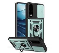 RonRun Funda para OnePlus Nord 5 5G, Protección Anti-Golpes Anti-Rayas TPU+PC, Protector de Cámara con Ventana Deslizante, Soporte Rotativo 360° Magnético para Coche，Verde