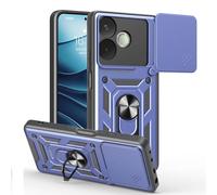 RonRun Funda para OPPO A5 Pro (4G/5G), Protección Anti-Golpes Anti-Rayas TPU+PC, Protector de Cámara con Ventana Deslizante, Soporte Rotativo 360° Magnético para Coche，Azul