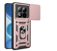 RonRun Funda para Redmi Note 15 Pro 4G, Protección Anti-Golpes Anti-Rayas TPU+PC, Protector de Cámara con Ventana Deslizante, Soporte Rotativo 360° Magnético para Coche，Oro Rosa