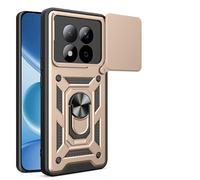 RonRun Funda para Redmi Note 15 Pro 4G, Protección Anti-Golpes Anti-Rayas TPU+PC, Protector de Cámara con Ventana Deslizante, Soporte Rotativo 360° Magnético para Coche，Oro