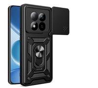 RonRun Funda para Redmi Note 15 Pro 5G, Protección Anti-Golpes Anti-Rayas TPU+PC, Protector de Cámara con Ventana Deslizante, Soporte Rotativo 360° Magnético para Coche，Negro
