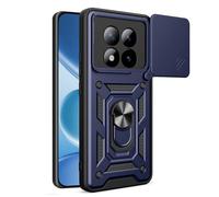 RonRun Funda para Redmi Note 15 Pro Plus 5G, Protección Anti-Golpes Anti-Rayas TPU+PC, Protector de Cámara con Ventana Deslizante, Soporte Rotativo 360° Magnético para Coche，Azul