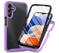 RonRun Funda para Samsung Galaxy A05s con Protector de Pantalla Incorporado, Protección de 360 ° Anti Choque Transparente Carcasa Compatible con Samsung Galaxy A05s Púrpura Claro
