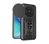 RonRun Funda para Vivo X300 5G, Protección Anti-Golpes Anti-Rayas TPU+PC, Protector de Cámara con Ventana Deslizante, Soporte Rotativo 360° Magnético para Coche，Negro