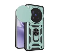 RonRun Funda para Vivo X300 Pro 5G, Protección Anti-Golpes Anti-Rayas TPU+PC, Protector de Cámara con Ventana Deslizante, Soporte Rotativo 360° Magnético para Coche，Verde