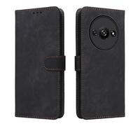 RonRun Funda para Xiaomi Redmi A3/ Poco C61, con Magnético Flip Carcasa de Cuero PU, Multifunción Protección Xiaomi Redmi A3/ Poco C61, Negro
