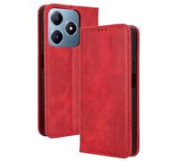 RonRun Funda Realme C61, Carcasa Tipo Libro, Cuero PU Cierre Magnético Flip Folio Case de Teléfono Compatible con Realme C61, Rojo