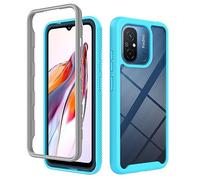 RonRun Funda Xiaomi Redmi 12C, Prueba de Choques Transparente Carcasa, Parachoque Resistente Impactos Carcasa Negro Cielo Azul