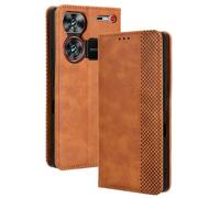 RonRun Funda ZTE Nubia Z60 Ultra, Carcasa Tipo Libro, Cuero PU Cierre Magnético Flip Folio Case de Teléfono Compatible con ZTE Nubia Z60 Ultra, marrón