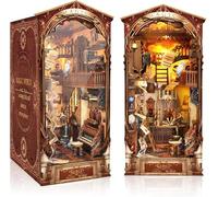 RONSTONE Book Nook - Mini Casa de Muñecas Booknook Estantería Insertable Decoración - Mundo Mágico Puzzles de Madera en 3D con Luz LED y Funda Antipolvo - Regalo Creativo para Adultos