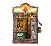 RONSTONE Book Nook para Adultos - Casa de Muñecas Miniatura DIY con Luces LED - Tienda mágica - Rompecabezas de Madera 3D - Soportes para Libros - Ideas de Regalos para Navidad y Cumpleaños