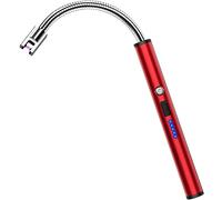 RONXS Encendedor Eléctrico, Encendedor Cocina Arco Eléctricos, Mechero Eléctrico Largo Recargable por USB con Pantalla de Batería LED para Barbacoa, Camping, Cocinas de Gas