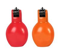 Ronyme 2 Piezas Silbato de Mano Silbato para Referís Silbato Compacto Manual Silbato de PVC Resistente Apropiado para Profesores Actividades Deportivas, Naranja y Rojo