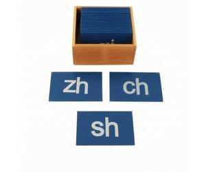 Ronyme 21 Piezas Tablero de Aprendizaje Infantil Conjunto Fonético Letras Rugosas Madera Caja de Guardado con Material Escolar Sensorial Adecuado para Preescolar Aula Escuela en Casa