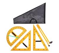 Ronyme 5 Piezas Equipo de Geometría Matemática Regla Compás Triángulo Multifunción Material Adecuado para Enseñanza Dibujo Diseño, 4 piezas