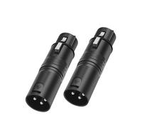 Ronyme Adaptador de audio XLR macho de 3 pines a XLR hembra de 2 piezas, conector profesional y compacto para micrófono, altavoz, mezclador de audio,