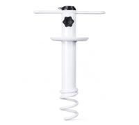 Ronyme Anclaje para Sombra de Playa Ancla de Sombrilla Base de Parasol Espiral Soporte de Arena Instalación Manual Duradera en Hierro y Plástico Adecuado para Playa Pícnic y, Blanco