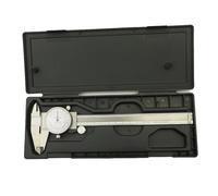 Ronyme Calibrador Vernier de Esfera Doble Calibrador Pie Medidor Acero Inoxidable y Respuesta Escala Combinada Adecuado para Mediciones Internas Externas y de Profundidad, 150MM
