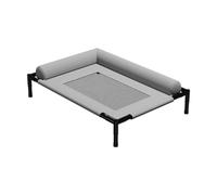 Ronyme Cama Elevada para Gato Cama para Perro Portátil Rejilla Transpirable Soporte de Metal Lavable Casa Patio Vacaciones Mascotas, Gray M