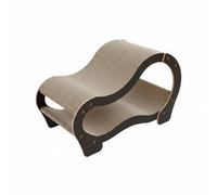 Ronyme Cama Rascador para Gato Cama Rascador Nido Sofá de Cartón con Arco Ancho y en S para Juego Activo y Siestas Adecuada para Casa Oficina Cafetería Pet Friendly