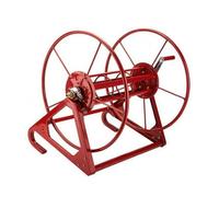 Ronyme Carrete de Agrícola Carrete Manual Enrollador de Bobina de Riego Estructura de Acero con Bastidor Tubular Abierto con Base Triangular Adecuado para Granjas Patios, Rojo, 300 Metros