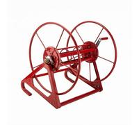 Ronyme Carrete de Agrícola Carrete Manual Enrollador de Bobina de Riego Estructura de Acero con Bastidor Tubular Abierto con Base Triangular Adecuado para Granjas Patios, Rojo, 200 Metros