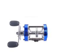 Ronyme Carrete de Pesca Redondo con Armazón Metálico Robusto Bobina Visible y Guía de Línea Freno Estelar de Respuesta Rápida y Doble para Equilibrio y, Azul, Style to 2