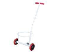 Ronyme Carro Manual de Transporte para Cubos de Mano para Contenedores Carrito de Marco de Acero al Carbono con Soporte Circular y Base Abierta Adecuado para Mantenimiento Jardín, Blanco