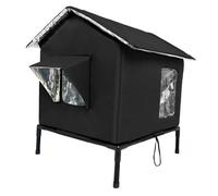 Ronyme Casa para Gatos, de Adorno, Refugio portátil Exterior, Color Negro, elevada, Regalo, Perrera, Suministros para Invernal, L